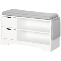 Storage Shoe Bench With Shelves And Drawers