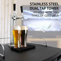 Full Kegerator | Dual Tap Draft Beer Dispenser & Universal Beverage Cooler