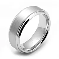 Men's Tungsten Ring With Step Edge