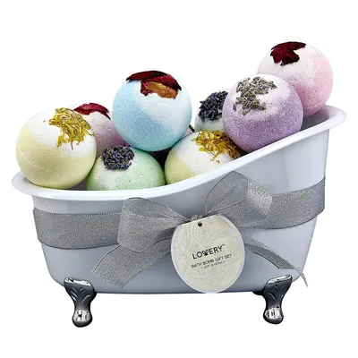 Bath Bombs Gift Set - 10 Xl Bath Fizzies With Shea & Coco Butter