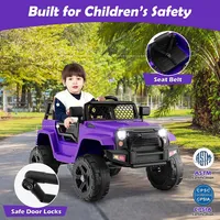 12v Battery Powered Ride On Truck Electric Kids Car With Remote Control 4-wheel Vehicle Toy For Boys & Girls