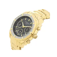 Men's Solar Chronograph Watch With 0.50 Carat Tw Of Diamonds In Gold Tone Stainless Steel