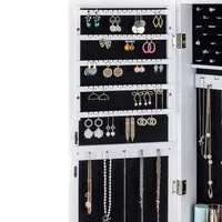 Lexi White Wall-mounted Jewelry Mirror Cabinet