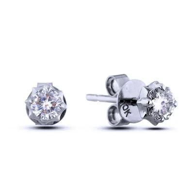 10k Gold 0.30 Cttw Round Brilliant Cut Canadian Diamond Solitaire Stud Earrings