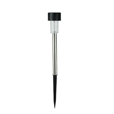 9.5" Black Outdoor Clear Led Solar Light Lawn Stake