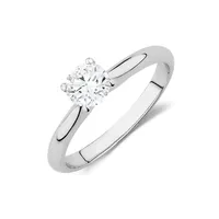 Certified Solitaire Engagement Ring With A 0.70 Carat Tw Diamond In 14kt White Gold