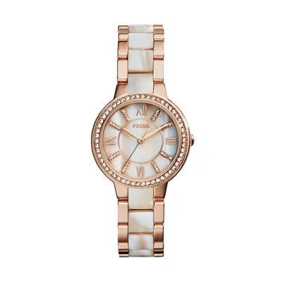 Women's Virginia Three-hand Day-date, Rose Gold-tone Stainless Steel Watch