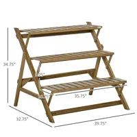 3-tier Ladder Plant Stand, Brown