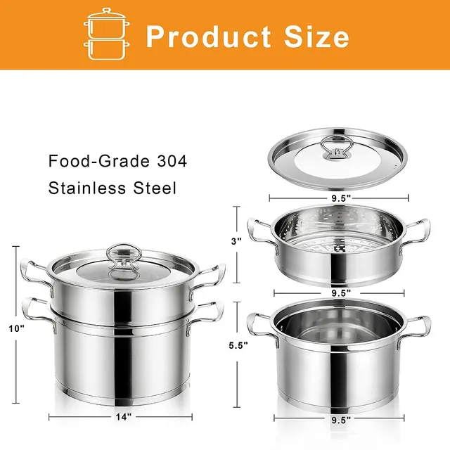 Stainless Steel Food Steamer Tagged FS3200 - Euro Cuisine Inc