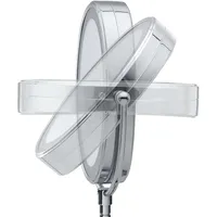 Bilateral Floor Mirror, 5x And 1x Magnification, Soft Lighting, Chrome Finish