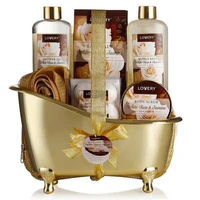 Home Spa Gift Basket - Luxury 13pc Bath & Body Set - Cosmetic Bag