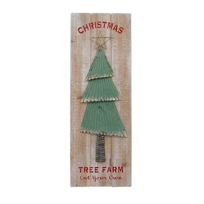 35.5" Cut Your Own Christmas Tree Farm Wooden Wall Sign