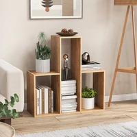 3-shelf Concave/convex Bookshelf Room Organizer With Anti-toppling Device Freestanding