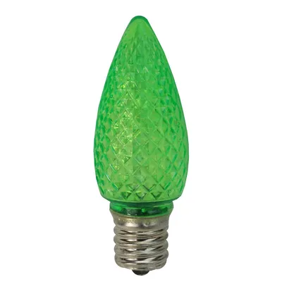 Club Pack Of 25 Faceted Transparent Green Led C9 Christmas Replacement Bulbs