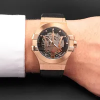 Potenza 42mm Automatic Stainless Steel Watch In Rose Gold/black