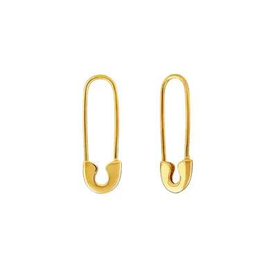 10k Gold Safety Pin Earrings