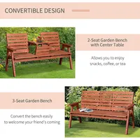 3-seater Garden Bench Wooden Porch Chair