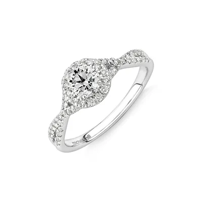 Engagement Ring With 0.70 Carat Tw Of Diamonds In 14kt White Gold