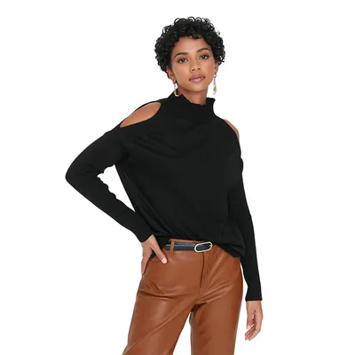 Women Regular Fit Basic Standing Collar Knitwear Sweater