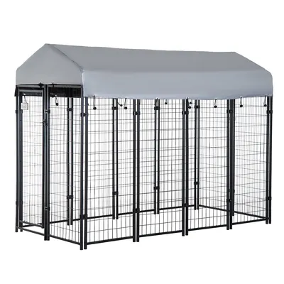 8' X 4' X 6' Large Outdoor Dog Kennel Steel Fence