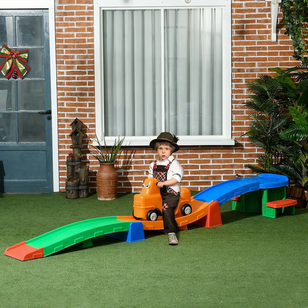 Qaba 9.8 Ft Up And Down Roller Coaster For 2-5 Years Old