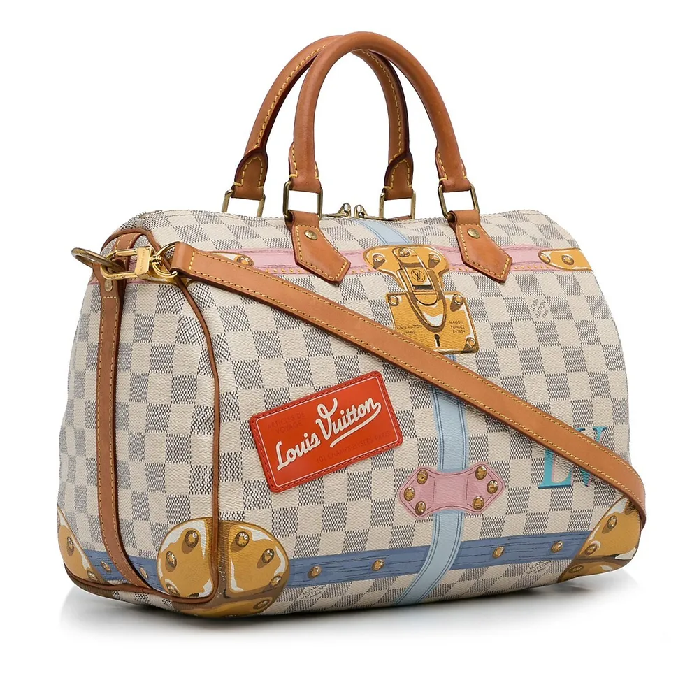 Louis Vuitton Limited Edition Damier Azur Summer Trunks Speedy 30  Bandouliere