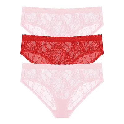 Women's Bliss Allure One Size Lace Girl Brief 3-pack