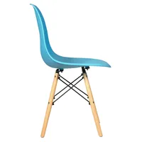 Set Of 4 Mid Century Modern Dsw Dining Side Chair Wood Legs Blue