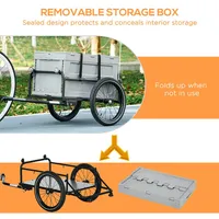 Bicycle Trailer With Removable Storage Box & Folding Frame