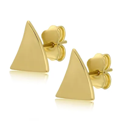 10kt Yellow Gold Tri-angle Stud Earring