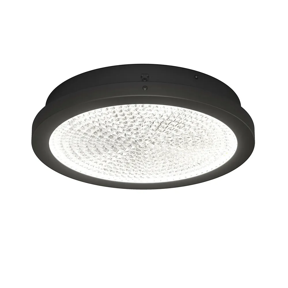 Glam Modern Flush Mount Ceiling Light Fixture, Black