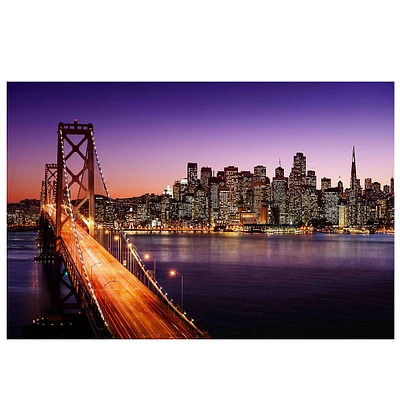 Led Lighted Famous San Francisco Oakland Bay Bridge Canvas Wall Art 23.5"