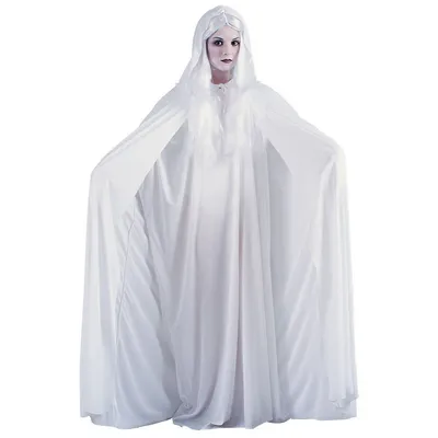 68" Hooded White Cape