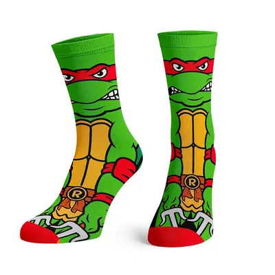 Teenage Mutant Ninja Turtles Raphael Animigos Crew Socks