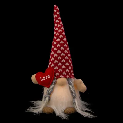 13" Led Lighted Valentine's Day Girl Gnome With Love Heart