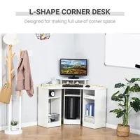36" L-shaped Computer Desk With Monitor Stand