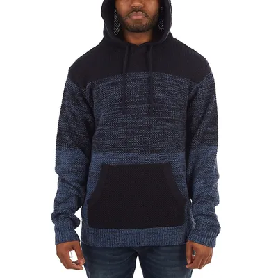 Mens Ultra Soft Pullover Hooded Sweater With A Colorblock Design