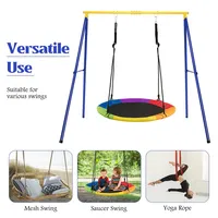 Metal A-frame Swing Stand , Heavy Duty Extra Swing Frame W/ground Stakes For Backyard