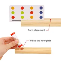 Wooden Slide Puzzle Board - 18pcs - Colour Matching Logic Game With Pattern Cards, Ages 3+