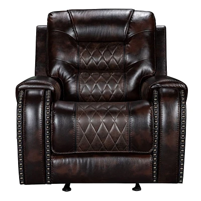 Multifunctional Dark Brown Leather Recliner Chair