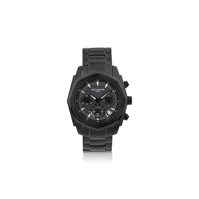 Men's Solar Chronograph Watch With In Black Tone Stainless Steel