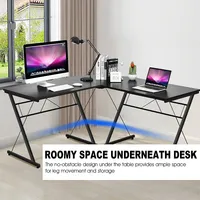59'' L-shaped Computer Table Study Workstation Home Office