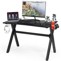 Gaming Desk Computer Desk Table W/cup Holder & Headphone Hook Gamer Workstation