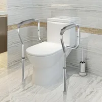 Stability Toilet Safety Rails Height Adjustable Aluminum Frame - Toilet Handles For Elderly And Handicap