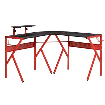 L-shaped Gaming Desk With Adjustable Monitor Stand