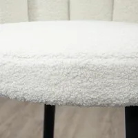 Fluffy Counter Height Bar Stools Set Of 2 With Back, Cream