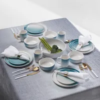 Luster Green 16 Piece Dinnerware Set, Service For 4