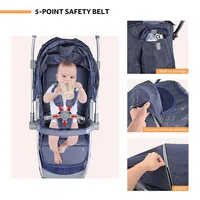 Lightweight Foldable Baby Stroller One Hand Easy Fold Compact Travel Pushchair