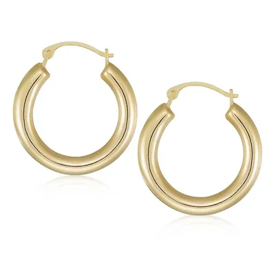 14kt Yellow Gold Plain Polished Hoop