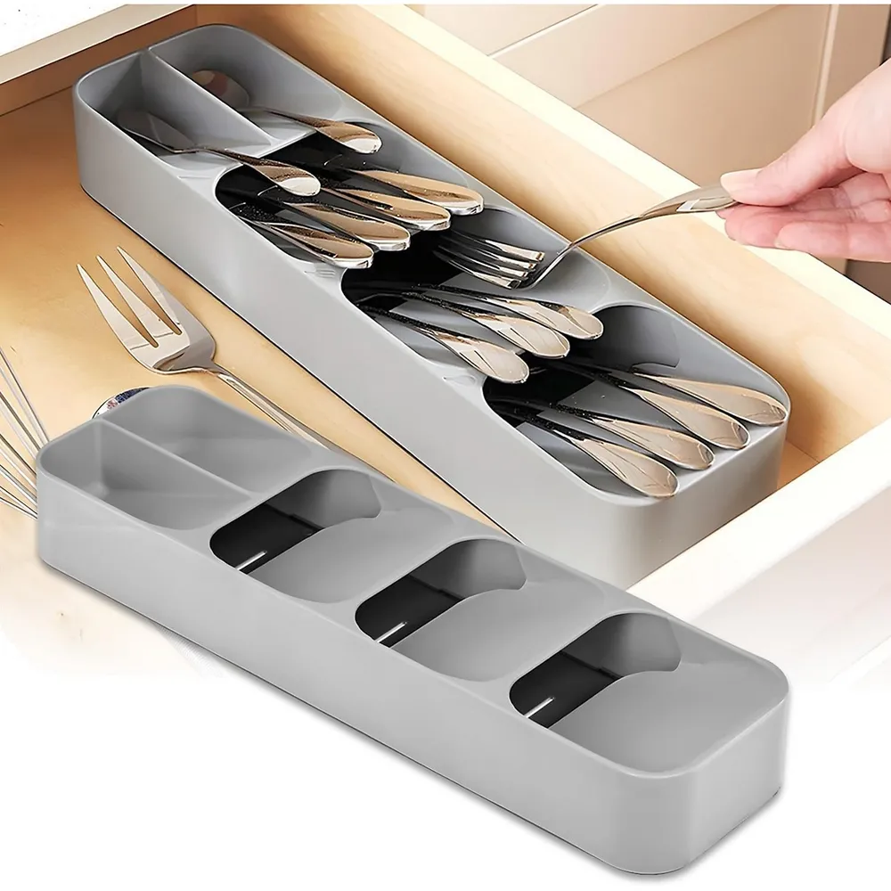 EZONEDEAL Multi-layer Kitchen Drawer Organizer Tray Spoon Knife Fork  Cutlery Separation Storage Box